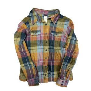 Patagonia Women 6 Organic Cotton Plaid Flannel Button Down Shirt Multicolor